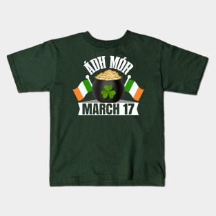 Ádh Mór March 17 T Léine-ST Patrick's Day Tees Kids T-Shirt